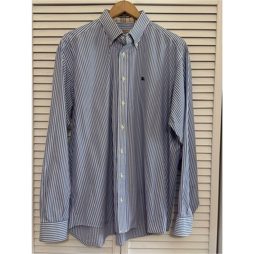 Classic Blue Stripe Button-Down Men's Shirt